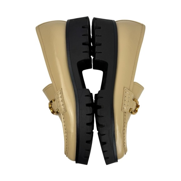 Nine West Womens Gemay 3 Patent Slip On Loafer Heels Shoes Comfort Neutral SZ 9M - Picture 6 of 16